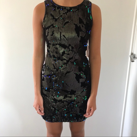 NWOT Forever 21 Contemporary Sequin Velvet Dress - Picture 7 of 8